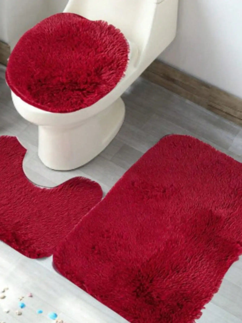 3 pieces Happy Bathroom Carpet Set