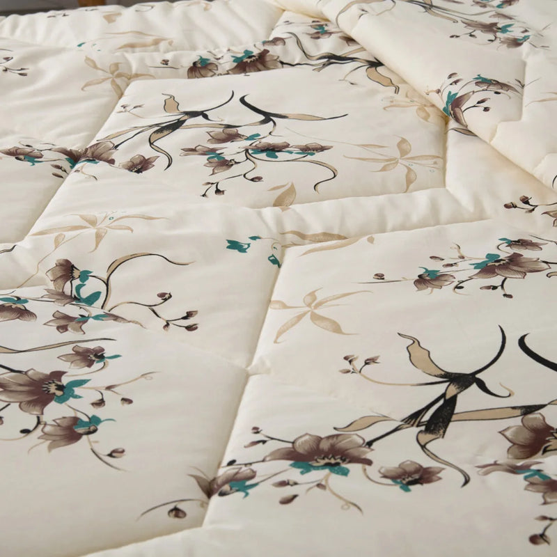 Supreme Printed Pillows 3 Pieces 180 Yarn Queen Bed Kit with Duvet and Door