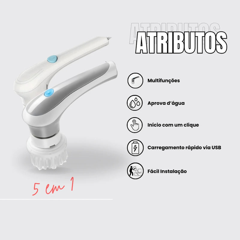 Escova de limpeza elétrica rotativa,