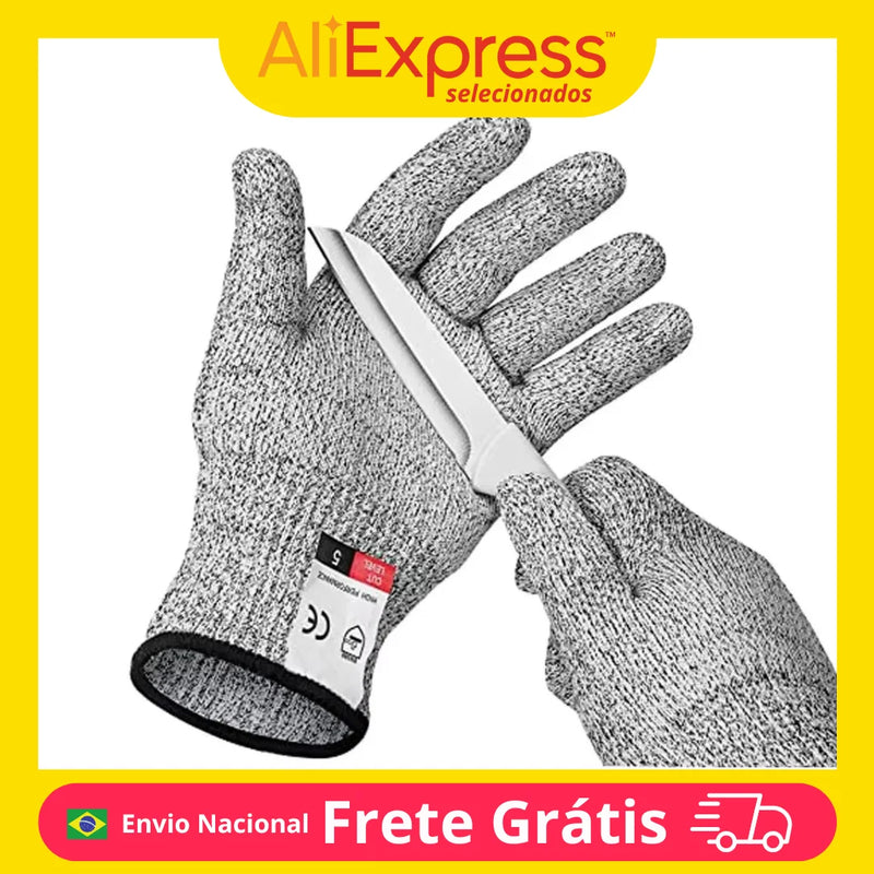 HPPE Level 5 Safety Gloves High Strength Industry Kitchen Gardening Anti-Scratching Safety Gloves Anti-Scratching Glass Cutting M