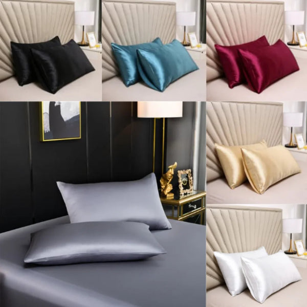 Kit 2 Silk Touch Satin Pillowcases-Anti-Fizz