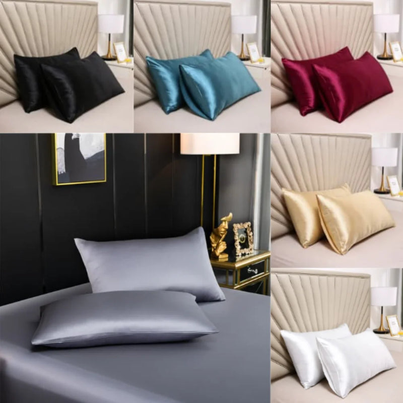 Kit 2 Silk Touch Satin Pillowcases-Anti-Fizz