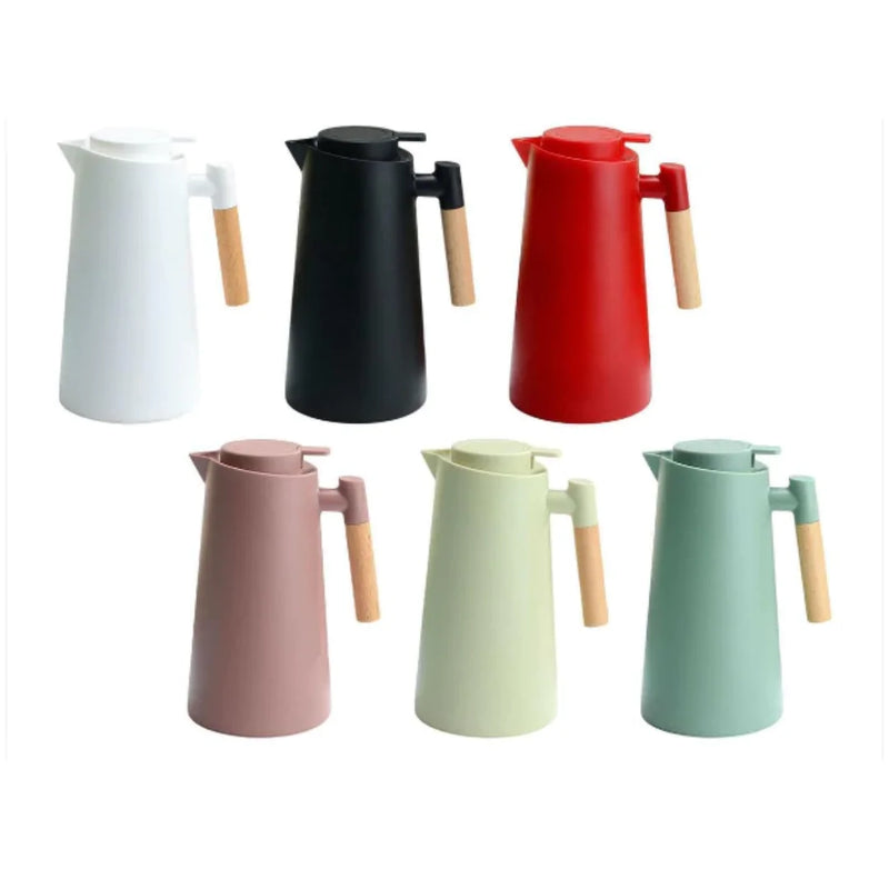 Thermal Bottle Digital Thermometer 1L Coffee Tea Inox Double Wall Temperature Pickles Elegant Modern Wood Office Cable