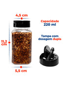 Kit 10 Pots Seasoning Double Dizing Lid 220ml Seasoning and Spices