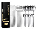 24 Pcs Stainless Steel Cutlery Set Knives Forks and Spoons in Kitchen Cutlery Without Case-Neverdie Store