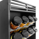 Porta Tempero e Especiarias de Parede com Nicho Organizador e 8 Potes Plástico 130ml Tampa Dosadora Dupla para Cozinha Dispensa