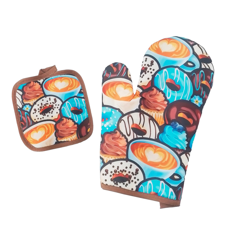 Thermal Glove And Pan Holder Kit 2 Pcss Assorted Prints