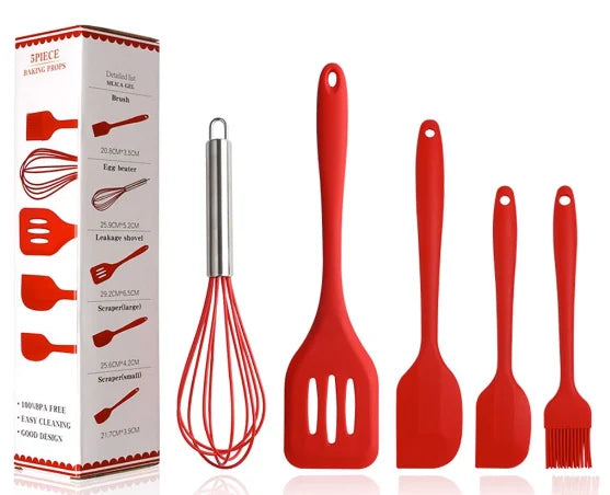 5 Pieces Kit Premium Silicone Kitchen Utensios
