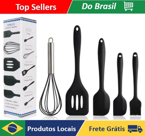 5 Pieces Kit Premium Silicone Kitchen Utensios