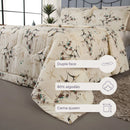 Supreme Printed Pillows 3 Pieces 180 Yarn Queen Bed Kit with Duvet and Door