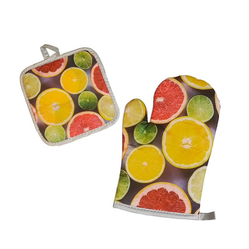 Thermal Glove And Pan Holder Kit 2 Pcss Assorted Prints