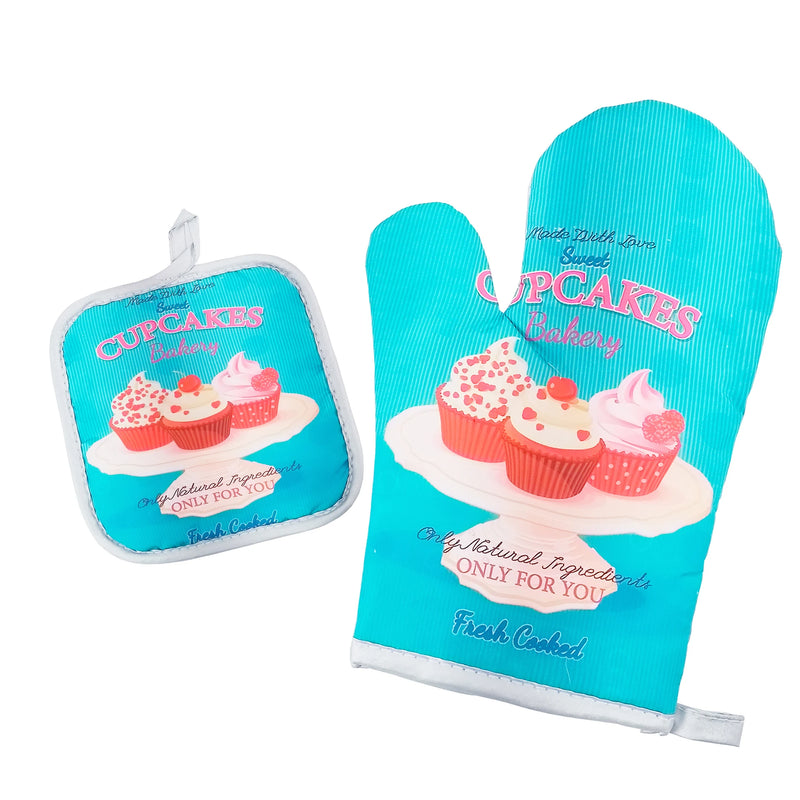 Thermal Glove And Pan Holder Kit 2 Pcss Assorted Prints