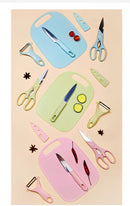 KIT Knives Scissors Peeler Colorful Stainless Steel Kitchen Board 4 PIECES-Neverdie Store