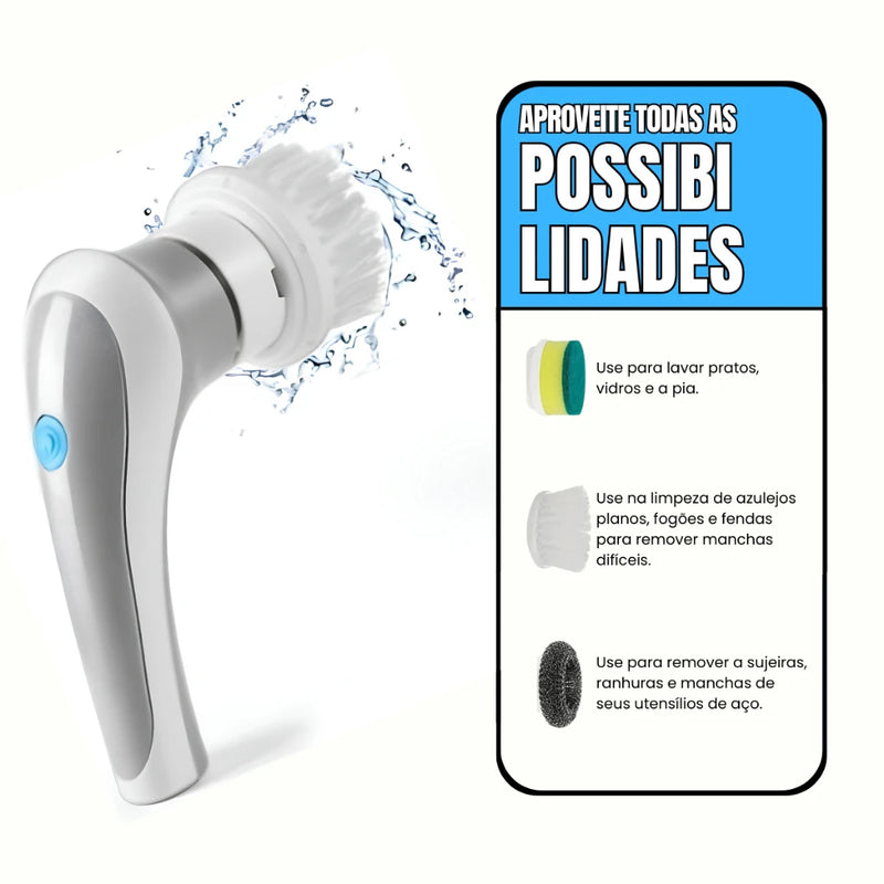 Escova de limpeza elétrica rotativa,