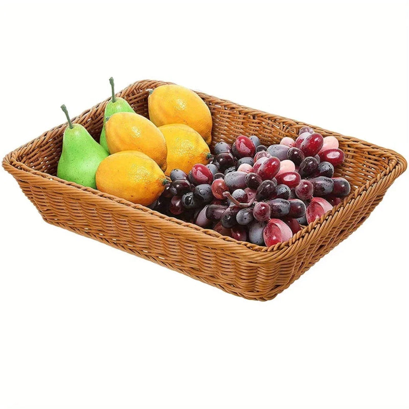 Basket Organizer Rectangular Basket Aramada Porta Pao Fruit Fruit Loaves Decorative Table Kitchen Living Room Home Storage Organization
