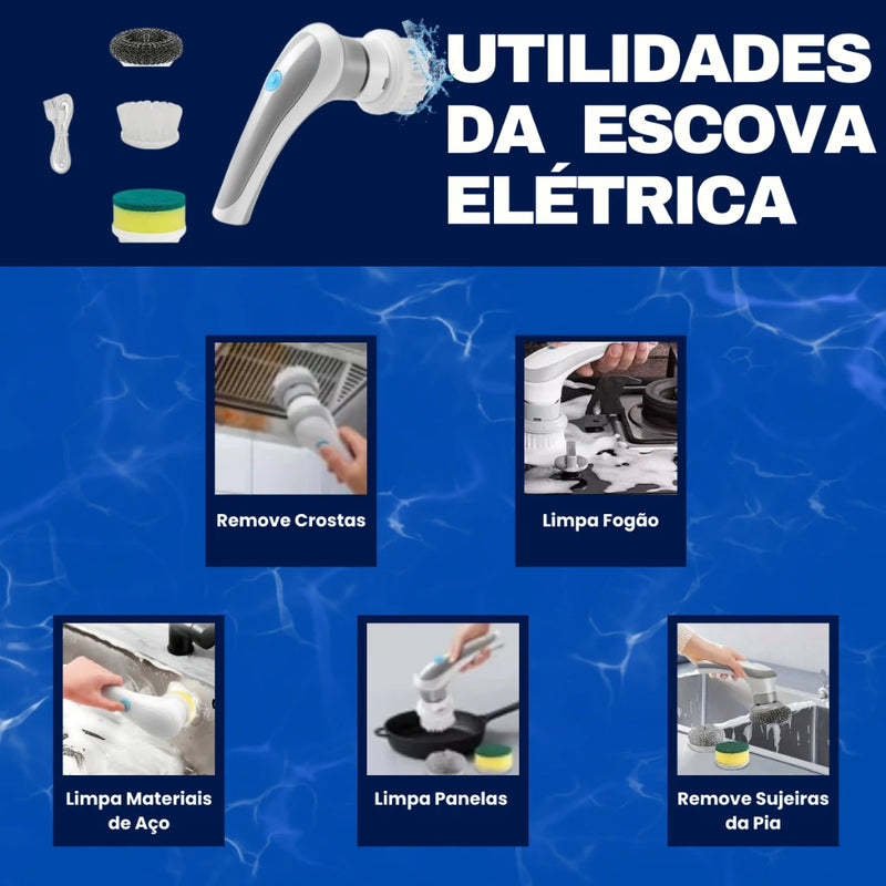 Escova de limpeza elétrica rotativa,