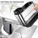Dispenser Porta Detergente em Inox com Porta Esponja e Escorredor de talheres De Pia Para Cozinha