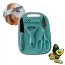 KIT Knives Scissors Peeler Colorful Stainless Steel Kitchen Board 4 PIECES-Neverdie Store