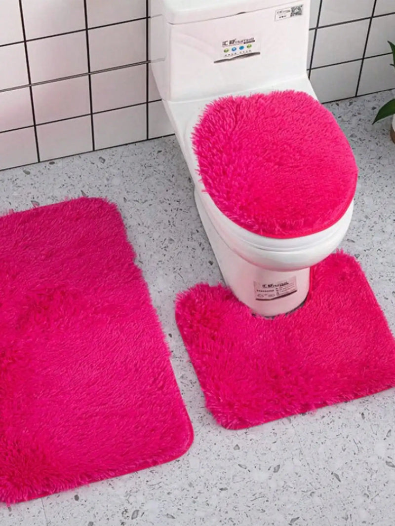 3 pieces Happy Bathroom Carpet Set