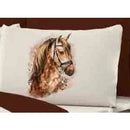 Duvet Kit Couple Queen Horse Double Face Tobacco Straw With 5 Pieces
