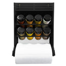 Porta Tempero e Especiarias de Parede com Nicho Organizador e 8 Potes Plástico 130ml Tampa Dosadora Dupla para Cozinha Dispensa