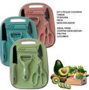 KIT Knives Scissors Peeler Colorful Stainless Steel Kitchen Board 4 PIECES-Neverdie Store