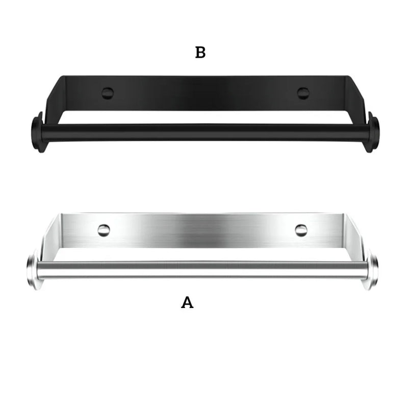 Stainless Steel Paper Towel Holder Punch-Free Towel Rack Wall Mounted Roll Paper Stand for Bathroom Kitchen Wipes Hanging