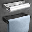 Stainless Steel Paper Towel Holder Punch-Free Towel Rack Wall Mounted Roll Paper Stand for Bathroom Kitchen Wipes Hanging