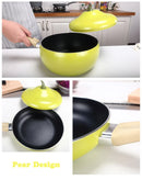 Fruit Style Non-stick Aluminum Skillet Frying Pan Soup Milk Cooking Kitchen Cookware Pot Set Suitable Gas and Induction Cooker