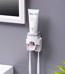 WIKHOSTAR Creative Lazy Automatic Toothpaste Dispenser Toothpaste Squeezer Toothbrush Holder Bathroom Accessories Storage Rack
