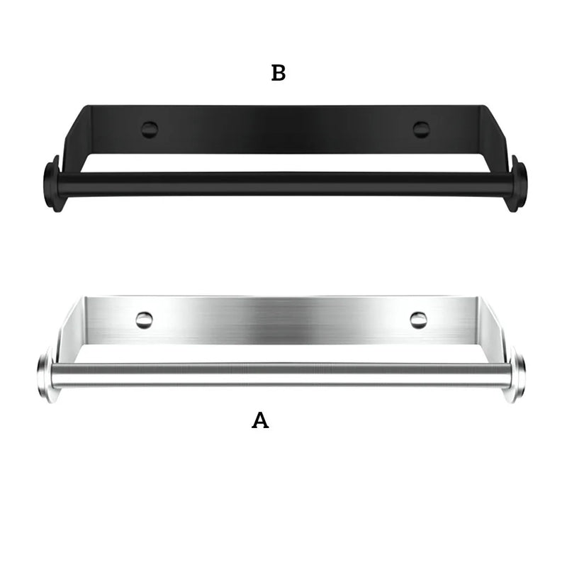 Stainless Steel Paper Towel Holder Punch-Free Towel Rack Wall Mounted Roll Paper Stand for Bathroom Kitchen Wipes Hanging