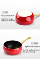 Fruit Style Non-stick Aluminum Skillet Frying Pan Soup Milk Cooking Kitchen Cookware Pot Set Suitable Gas and Induction Cooker