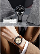 MAOYUAN 2025 New Top Men's Watch Calendar Sports Leisure Fashion Style Brown Black Leather Waterproof Quartz Watch