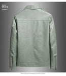 2025 new men's trendy coat leather jacket, PU jacket, black, light green optional, Asian size M-7XL