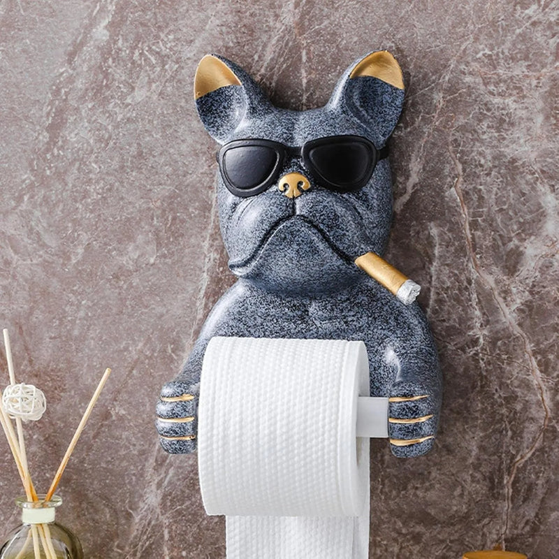 Sleek Dog Sculpture Paper Towel Holder for Modern Home Decor