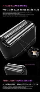 Kemei T82 Professional Waterproof Electric Shaver Rechargeable Shaving Machine for Men Digital Display Beard Trimmer Mini Razor
