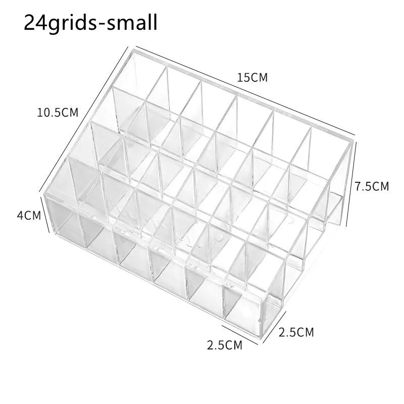 Clear 9-40 Grid Lipstick Stand Case Makeup Organizer Storage Box Lipstick Display Stand Holder Cosmetic Jewelry Organizer Box
