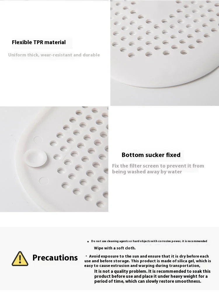 Esgoto com ventosa, tapete de drenagem de piso, cozinha, banheiro, filtro de cabelo antientupimento