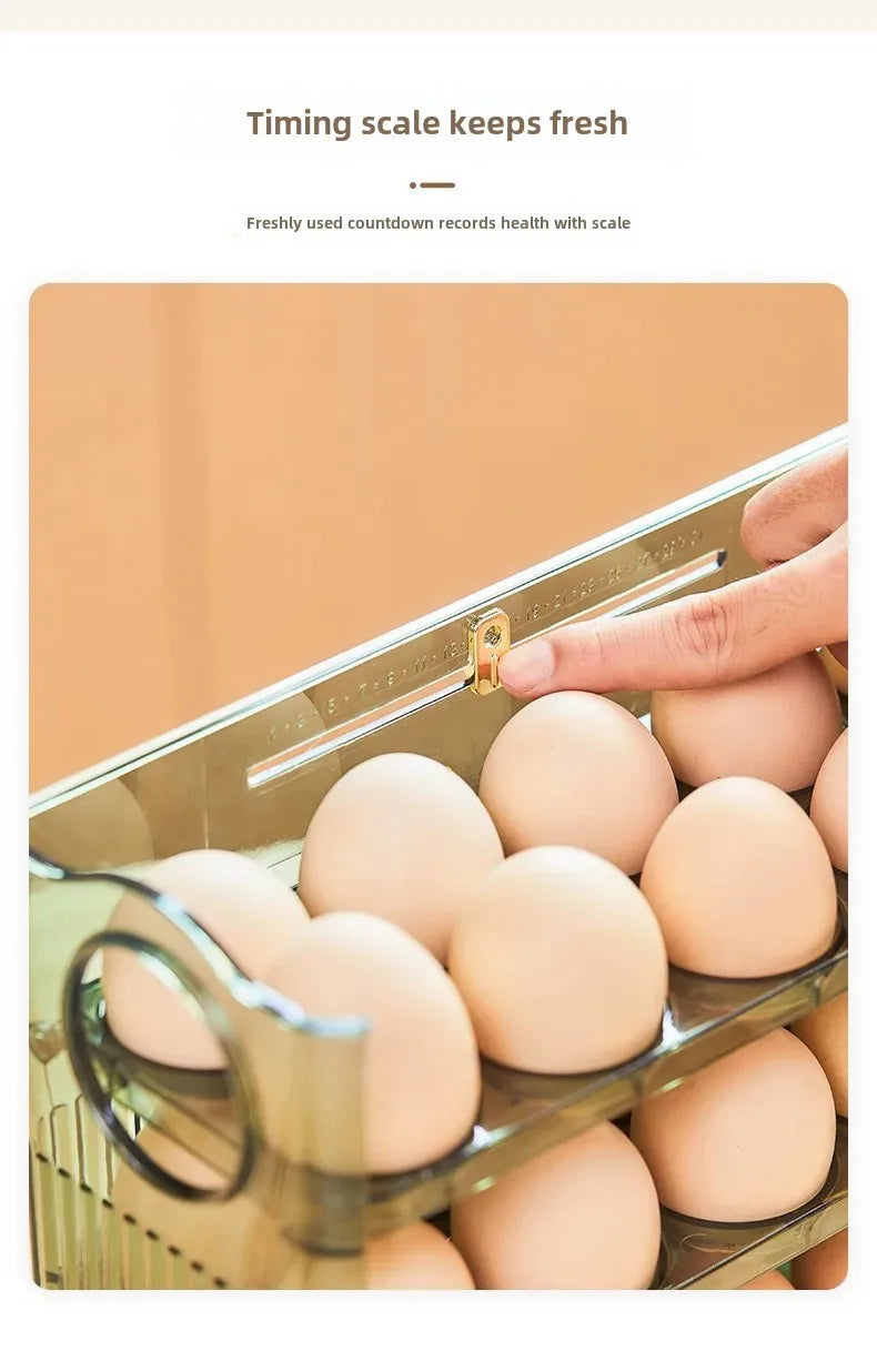 Egg Storage Box Automatic Turning Preservation Box For Fridge Side Door Kitchen Special Egg Holder Support Wholesale