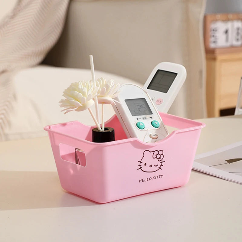 Cute Hello Kitty Multifunctional Desktop Storage Boxes Large Capacity Stationery Storage Boxes Sundries Cosmetic Organizer Gifts