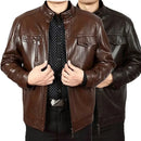 Leather Jacket Men Coats 2024 Brand High Quality PU Outerwear Men Business Winter Faux Fur Male Jacket Fleece