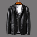 2025 spring and autumn new coat men's warm leather casual popular men's pu leather jacket leather suit mens 4XL