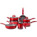 7 Pieces Set Cookware Set Milano Soft Touch Red Non-stick Aluminum Coating and Uniform Baking