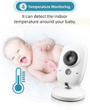 TakTark 3.2 Inch Wireless Video Baby Monitor With Lullabies Auto Night Vision Two Way Intercom Temperature Monitoring Babysitter