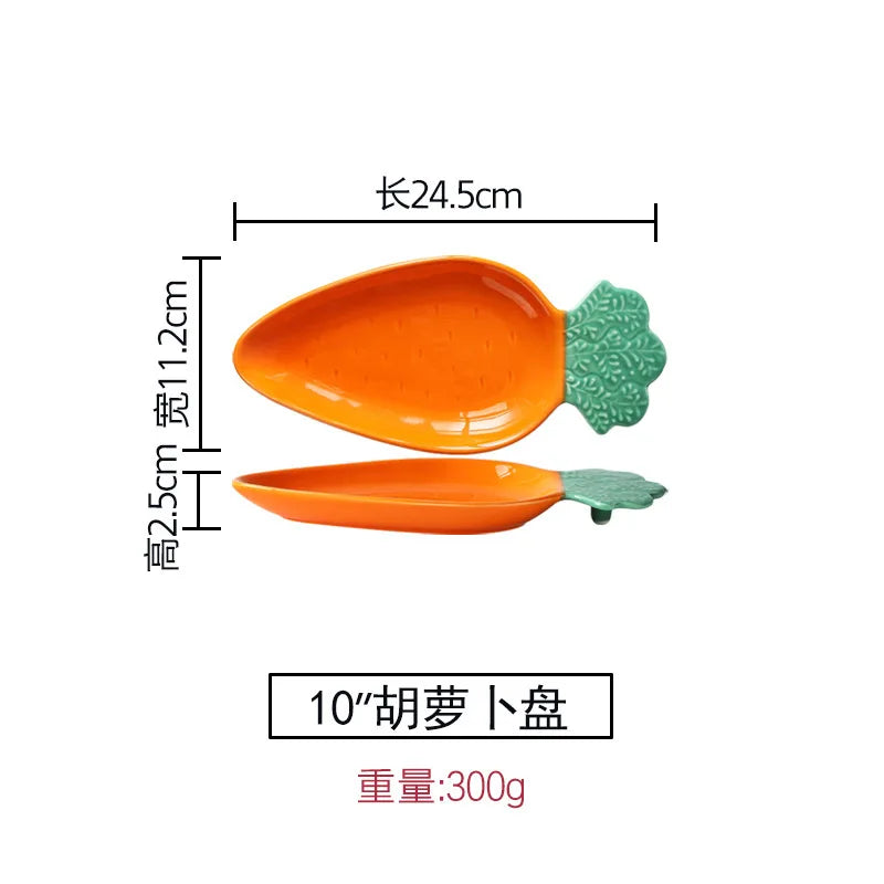 Creative Ceramic Salad Plate Small Avocado Carrot Dish Dessert Bowl Fruit Salad Serving Plate