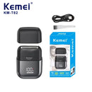 Kemei T82 Professional Waterproof Electric Shaver Rechargeable Shaving Machine for Men Digital Display Beard Trimmer Mini Razor