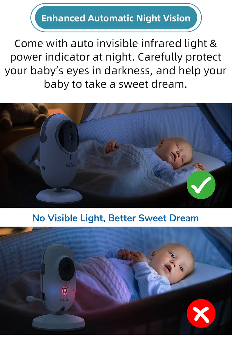 4.3 Inch Video Baby Monitor With Digital Zoom Surveillance Camera Auto Night Vision Two Way Intercom Babysitter Security Nanny