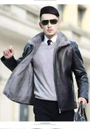 Leather Jacket Men Coats 2024 Brand High Quality PU Outerwear Men Business Winter Faux Fur Male Jacket Fleece