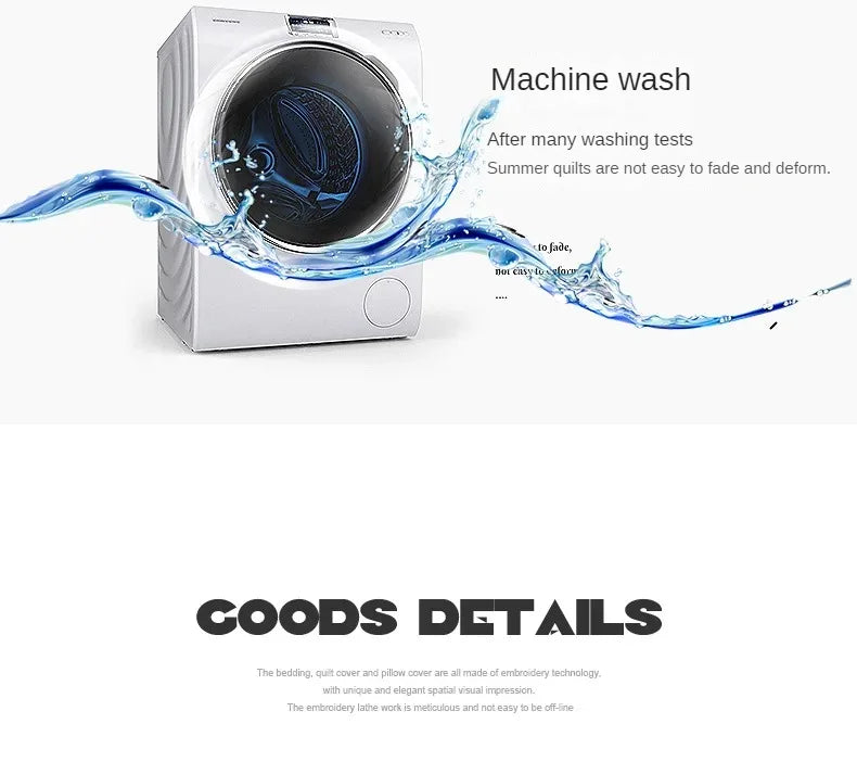 Pure Cotton Summer Cooling Duvet Four-Piece Set Lace Soybean Fiber Airable Cover