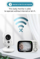 TakTark 3.2 Inch Wireless Video Baby Monitor With Lullabies Auto Night Vision Two Way Intercom Temperature Monitoring Babysitter